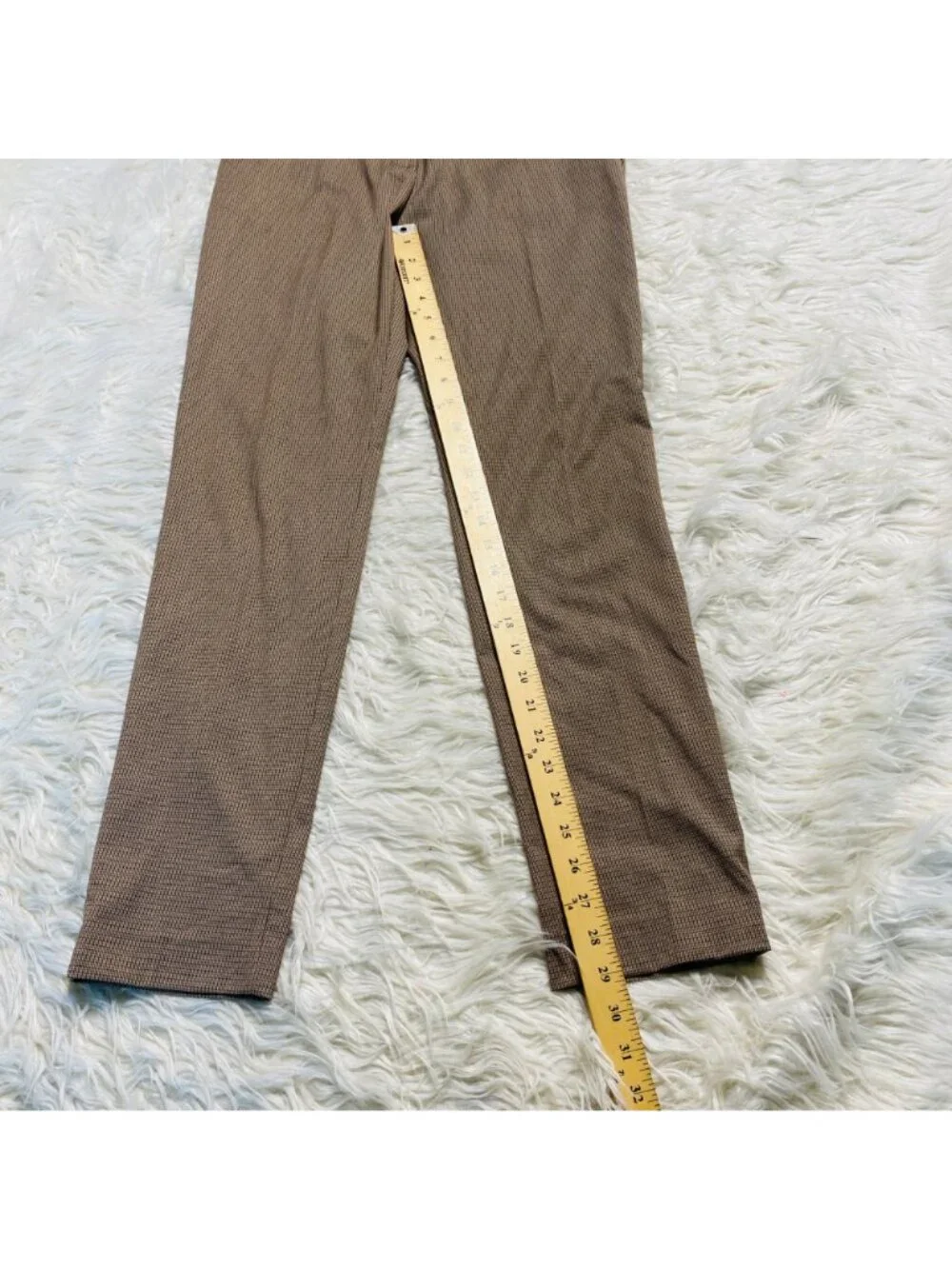 HM Pant Womens 6 Checked Plaid Brown Dress Pants Straight Career Collegiate Prep